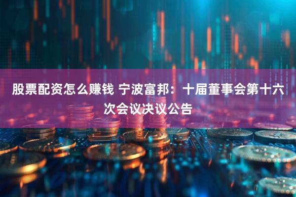 股票配资怎么赚钱 宁波富邦：十届董事会第十六次会议决议公告